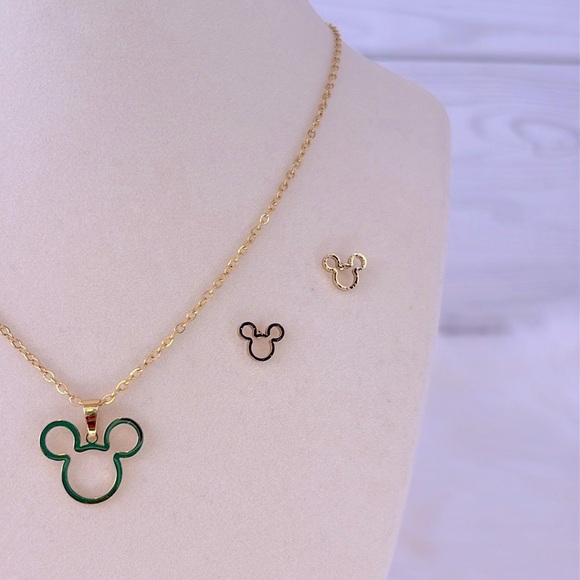 Mickey Mouse Stainless Steel Necklace and Earring Set - Picture 5 of 10